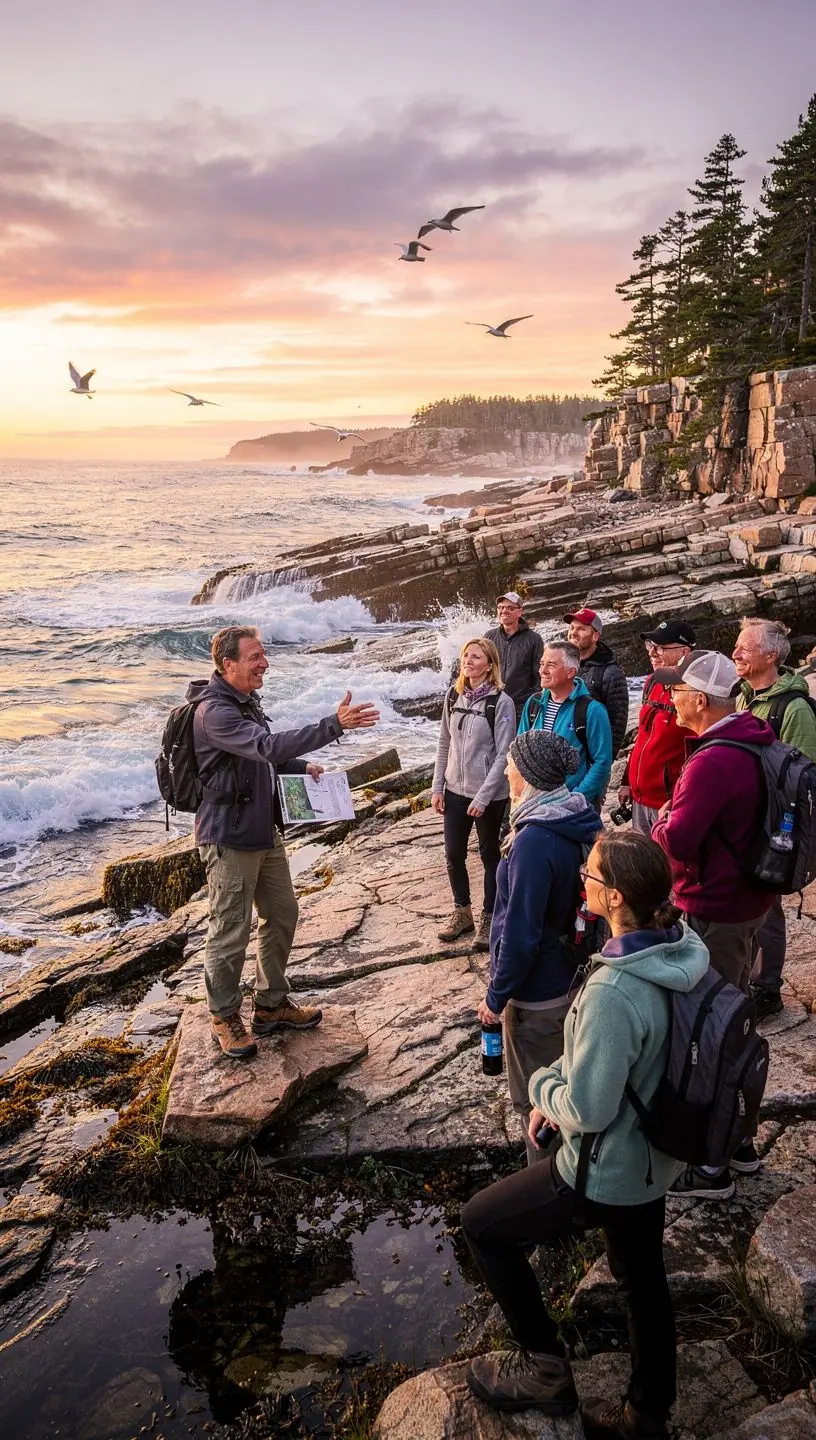 Горный пейзаж с альпийскими вершинами на фоне голубого неба.
